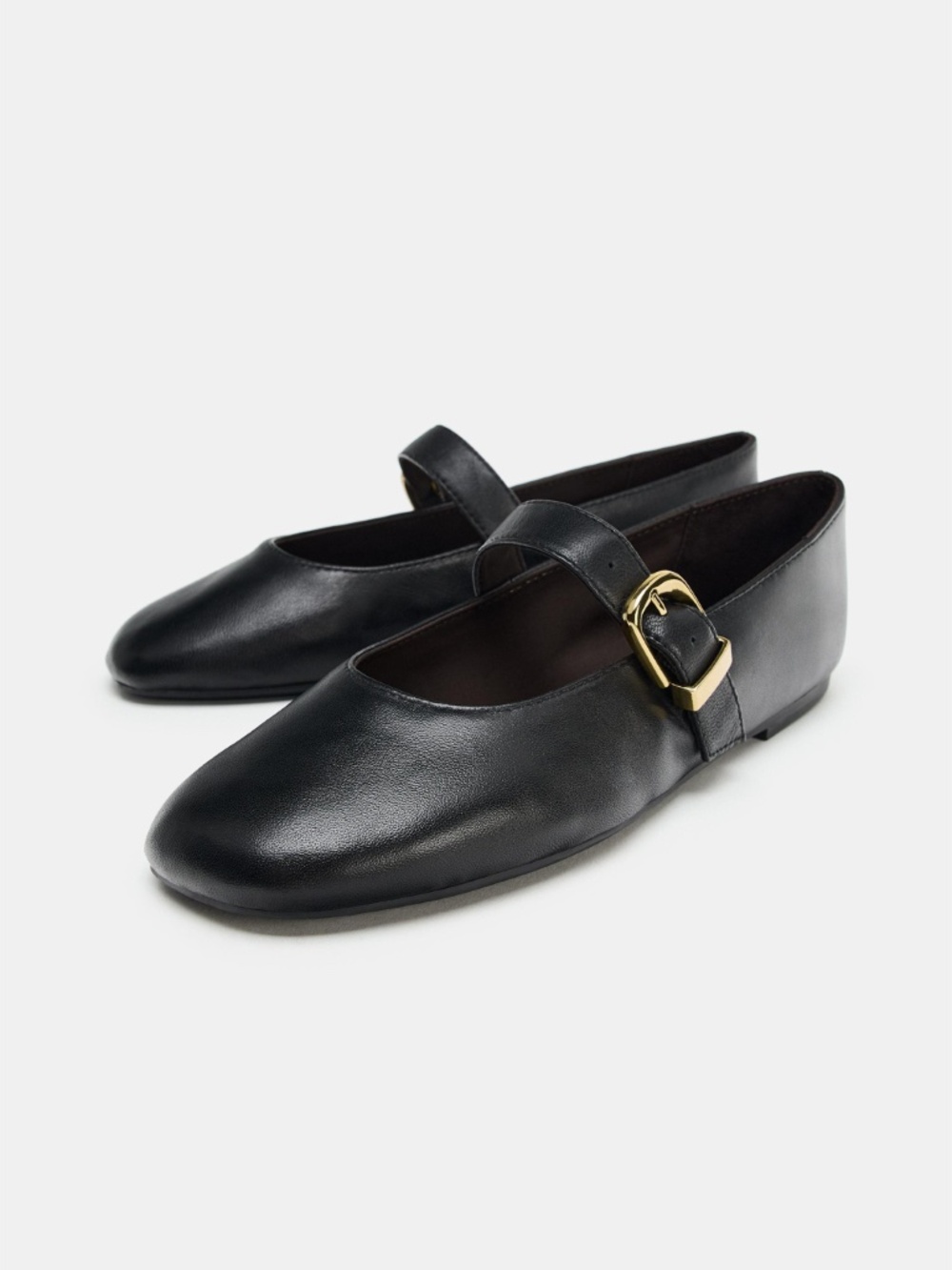 Zara leather buckle ballet flats - 8.5 (39)